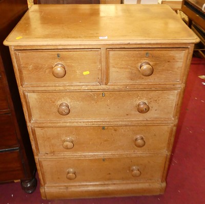 Lot 1408 - A Victorian pine round cornered compact chest,...