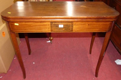 Lot 1409 - A Regency mahogany D-shaped fold-over tea...