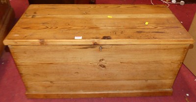 Lot 1413 - A rustic pine hinge topped tool chest, w.89cm