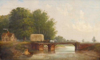 Lot 1063 - M Wootton - The River Orwell at Wherstead, ink...