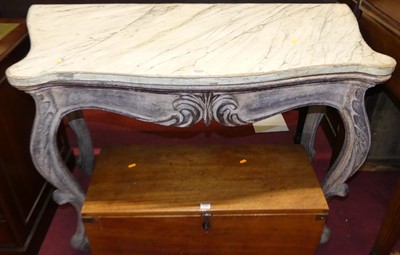 Lot 1418 - A decorative painted serpentine front console...
