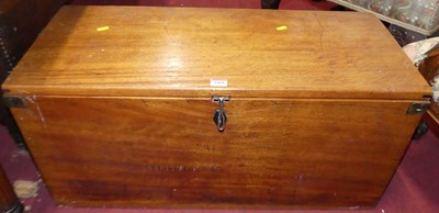 Lot 1419 - A hardwood hinge topped tool chest, w.80.5cm