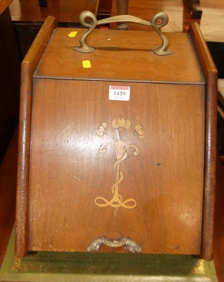 Lot 1420 - An Edwardian walnut and floral satinwood...