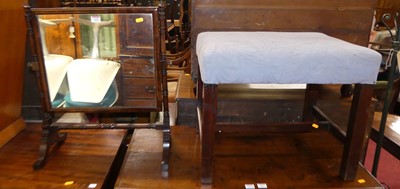 Lot 1426 - A 19th century mahogany framed dresing stool;...