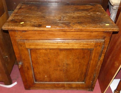 Lot 1430 - An antique fruitwood single door low side...