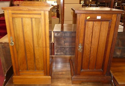 Lot 1434 - Two similar late Victorian walnut single door...