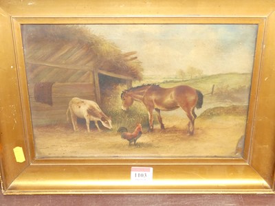 Lot 1103 - Late 19th century English school - Farmyard...