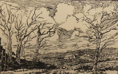Lot 1109 - Mary Rose McLaird - Landscape scene, wood...