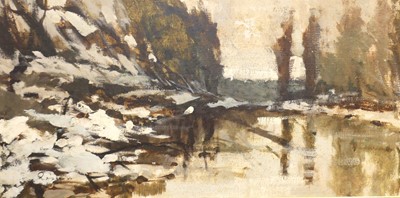 Lot 1129 - 20th century school - River landscape, oil on...