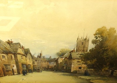 Lot 1132 - Noel Leaver (1889-1951) - Village street scene,...