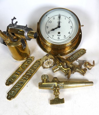 Lot 497 - A 20th century brass cased ship's bulkhead...