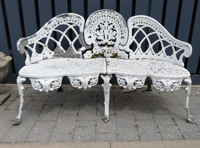 Lot 1464 - A Victorian style white painted cast metal...