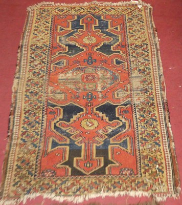Lot 1455 - A Persian woollen Bidja rug, 165 x 115cm (worn)