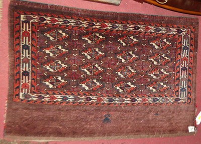 Lot 1457 - A Persian woollen Yomut Bagface, 75 x 112cm