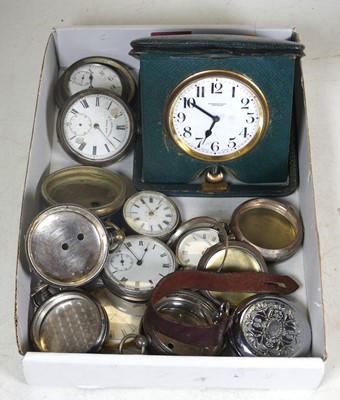 Lot 405 - A collection of silver and base metal pocket...