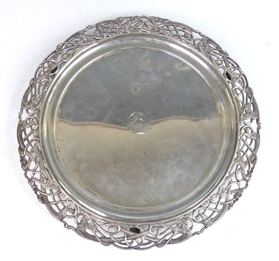 Lot 2197 - An Edwardian Irish silver drinks tray, of...