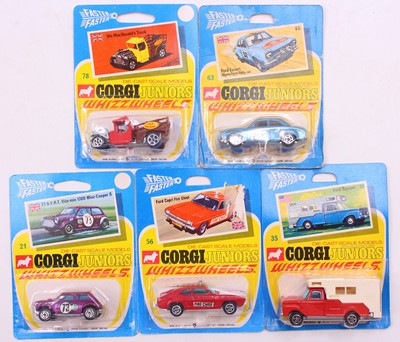 Lot 1769 - Corgi Juniors Whizzwheels group of five carded...
