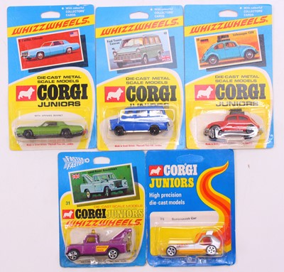 Lot 1778 - Corgi Juniors Whizzhweels group of five carded...