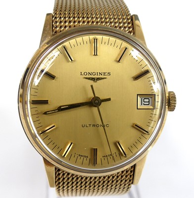 Lot A 9ct yellow gold Longines Ultronic quartz...