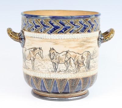 Lot 2063 - Hannah Barlow for Doulton Lambeth, a stoneware...