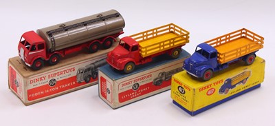 Lot 1361 - Dinky Toys group of 3 playworn haulage...
