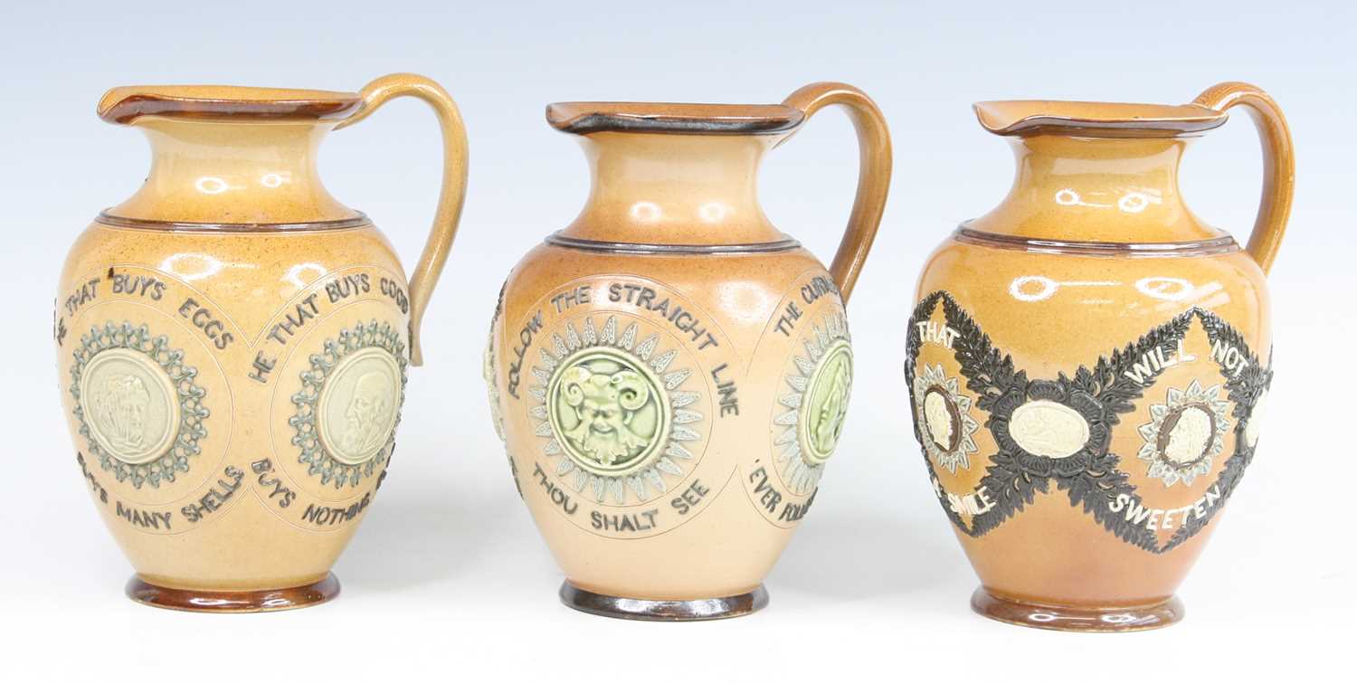 Lot 2055 - A Doulton Lambeth salt glazed stoneware jug,...