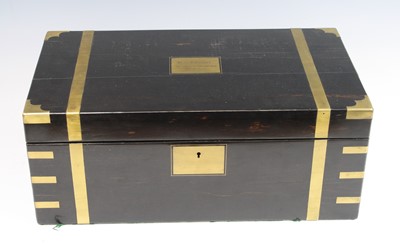 Lot 2397 - A large Victorian calamander and brass bound...