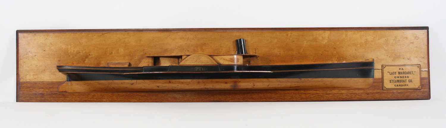 Lot 2400 - A Shipbuilders half-block model of a steamboat,...