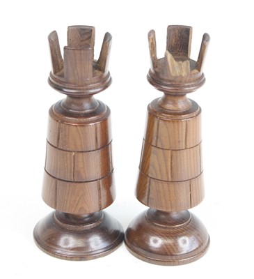 Lot 2399 - A complete set of chess pieces, probably Irish...
