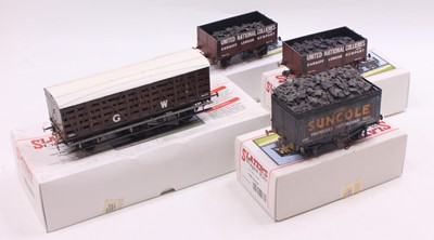 Lot 201 - Four Slaters 0 Gauge plastikard kit built...
