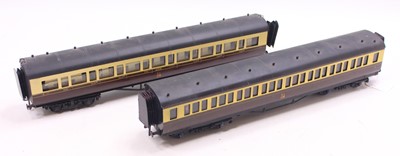 Lot 183 - Two 0 Gauge finescale Exley or similar coaches,...