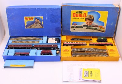 Lot 273 - Hornby Dublo group of two train sets, to...