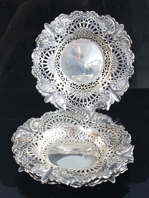 Lot 193 - A set of four Edwardian silver bon-bon dishes,...
