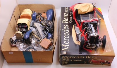 Lot 830 - Pocher 1/8 scale group of 2 part built white...