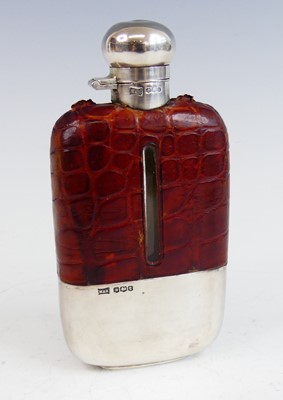 Lot 2097 - A George V silver mounted 1/3 pint hip...