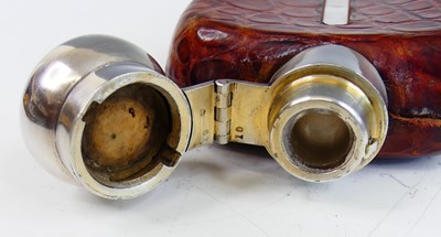 Lot 2097 - A George V silver mounted 1/3 pint hip flask,...