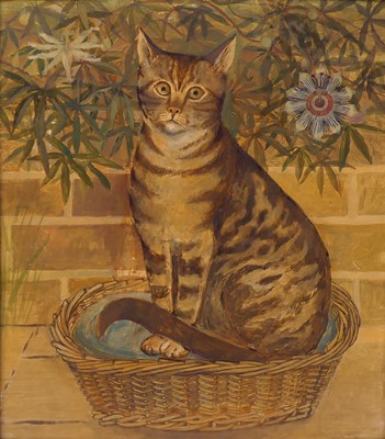 Lot 268 - British School (20th century) - Cat in a...