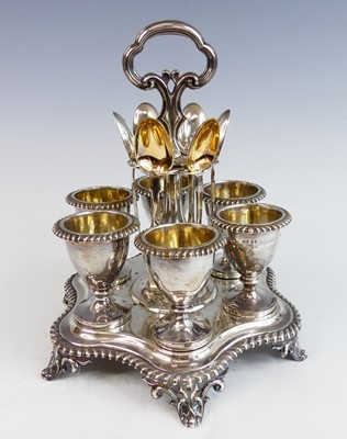Lot 2207 - An early Victorian silver egg cruet set,...