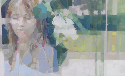 Lot 276 - Dexter Brown (b.1942) - Lady in a Garden,...
