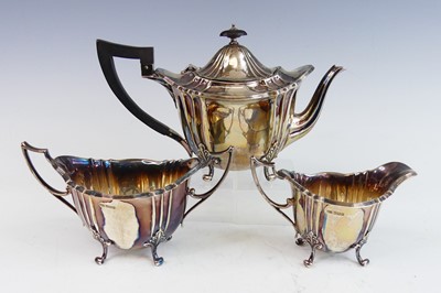 Lot 2189 - An Edwardian silver three-piece bachelor's tea...