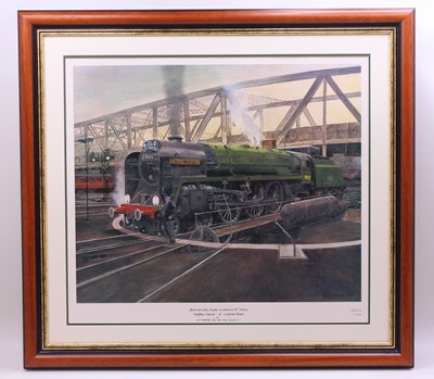 Lot 33 - Large signed railway print depicting a...