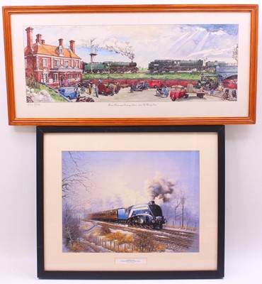 Lot 34 - Two railway prints to include a signed print...