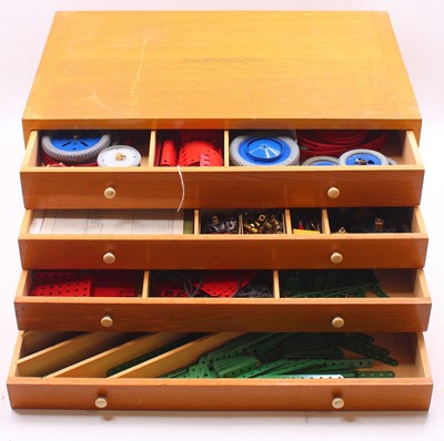 Lot 569 - Meccano outfit no.10, housed in a four-drawer...