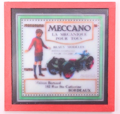 Lot 645 - Meccano glass French advertising slide,...
