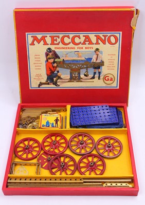 Lot 575 - Meccano Outfit Ga containing blue, red and...