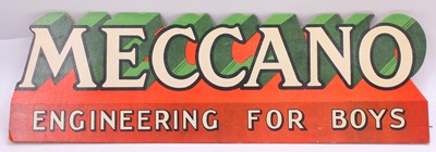Lot 641 - Meccano card shop display hanging sign,...