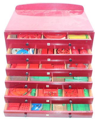 Lot 584 - Meccano dealers' 6 drawer cabinet, in deep...