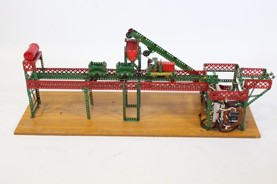 Lot 592 - Meccano made up model of a coal loader, with...