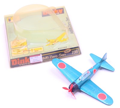 Lot 1174 - Dinky Toys No.739 A6M5 Zero-Sen - turquoise,...