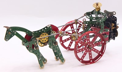 Lot 587 - Clockwork Meccano model of a horse and trap,...